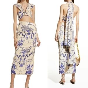 Johanna Ortiz Coquinas Skirt Set Knot It Up Crop Top Size 6